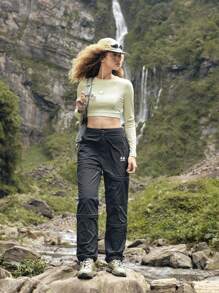 In My Nature Women's Button Casual Comfortable Sports & Outdoor Hiking Pants - Black - View 8