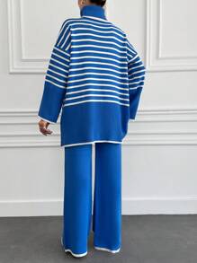 EURMUSE Của phụ nữ Áo cao cổ Sọc Áo len 2 cái/bộ - Nhiều màu - Xem 2