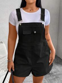 Flirla 大码女式纯色简约休闲连体裤