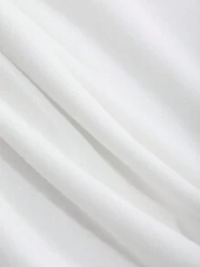 DAZY Camiseta ajustada de unicolor para mujer con bordes con volantes para el verano