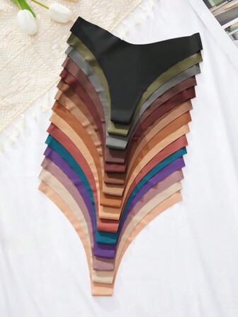 15 st/förpackning Dam Sömlös Enkel Låg Midja Stringtrosor