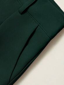 SHEIN Clasi Women Plain Basic Long Trousers - Dark Green - View 5