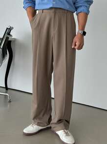 DAZY Pantalones de traje casuales de unicolor para hombre, otoño
