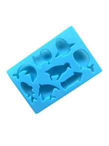 8 Even Beautiful Multi-Shape Dolphin  Small Fish Silicone Chocolate Mold Silicone Ice Lattice Mold 1pc - Blue - View 5