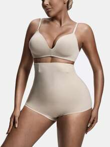SHAPORA Shaping High-Waisted Shapewear Brief Bottom Body Shaper Butt Lifter-Tummy Waist Control - Apricot - View 7