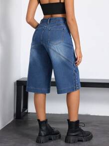 SHEIN EZwear Women Plain Simple Casual Denim Jeans