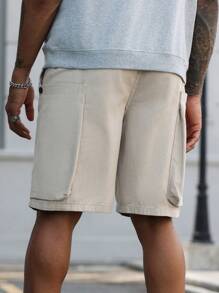 Manfinity Homme Men Pocket Casual Sports Comfortable Denim Shorts - Khaki - View 2