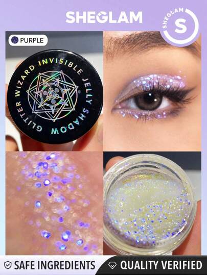 Glitter Wizard Invisible Jelly Shadow-Violet Starlight Glitzer-Lidschatten-Gel, Magischer Glanz, Kein Verschmieren, Nicht Fettend, Leicht Aufzutragen, Cremiger, Weicher Lidschatten, , Weihnachten, , Rosa, Lila Lidschatten Marke SchöNheit Make-Up Kosmetik FüR Damen MäDchen Perfekt FüR Herbst Winter Ideal FüR Y2K Schick Mode Geeignet FüR Geburtstag Weihnachten PräSent Party Fertig Beste Farbe