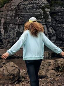 In My Nature Chaqueta ligera casual de ciudad y al aire libre para mujer, para ir al trabajo - Azul - Ver 9