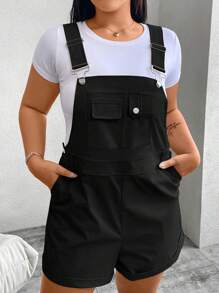 Flirla 大码女式纯色简约休闲连体裤