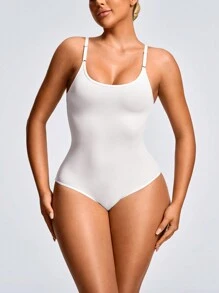 SHAPORA 白色塑身三角裤紧身衣塑身衣胸部和臀部提拉器腹部腰部控制 - 白色 - 查看 1