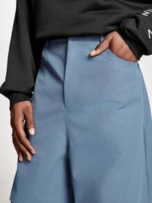 Manfinity NXTstreet Men's Solid Color Multi-Pocket Casual Loose Wide Leg Woven Pants - Blue - View 5