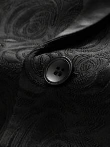 Calvornis Men's Solid Color Simple Daily Wear Long Sleeve Suit With Long Pants - Black - View 6