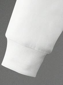 Manfinity Roughcore Men's Casual Contrast Color Wing Print Hoodie Sweatshirt Going Out Graphic Long Sleeve Color Block Hoodie, For Friends, Husband, Boyfriend Gifts, For Fall - Black and White - View 5