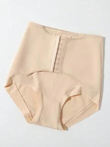 1pc Women High Waisted Tummy Control Triangular Shapewear Shorts - Apricot - View 7