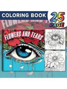 (Original, Upgraded, Paper Thickened 25 Pages) 1pc Eye Skull Theme Coloring Book, Coloring Book Gift For Holiday Birthday Party Stress Relief, Gifts Perfect For Mother's Day(25 Pages -7.87x7.87inch) Back To School,Mother's Day,Mom's Gift,Back To School,School Supplies