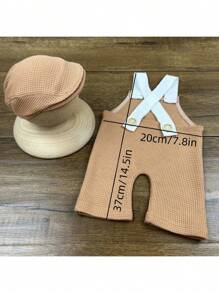 Zestaw ubrań do fotografii noworodkowej - kostium dla niemowląt, czapeczka, szelki, spodnie, rekwizyty do zdjęć, ubranka dla niemowląt, dekoracje na baby shower, prezenty dla rodziny, prezenty na baby shower, prezenty wielkanocne, rzeczy dla dziewczynek/chłopców