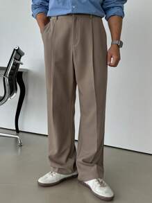 DAZY Pantalones de traje casuales de unicolor para hombre, otoño