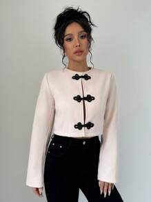 Chiquease 女士纽扣式休闲日常长袖夹克