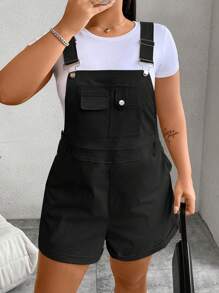 Flirla 大码女式纯色简约休闲连体裤