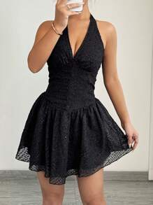 SHEIN SXY Women's Wedding/Graduation Ceremony Evening Party Dress - Black - View 7