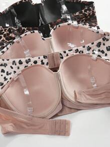 3pcs/Set Women's Bra With Wire, Bandeau Design - Multicolor - View 5