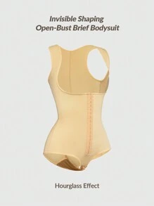 SHEIN Shape Modelujące krótkie body z odkrytym biustem i regulowanym 3-stopniowym zapięciem Body Shaper Butt Lifter-Wyszczuplanie talii brzucha, damska bielizna modelująca