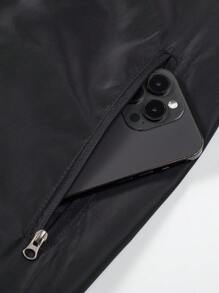 Streetz SHEIN Sport Set de 2 piezas de chaqueta y pantalones de chándal con empalme liso y cierre para mujer