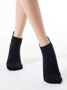 Sports Outdoor 1 Pair Round Toe Soft Terry Lining Yoga Socks, Warm & Non-Slip Indoor Home Socks - Black - View 4