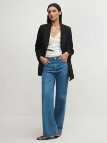 BizChic Top camisola con volantes floral elegante, informal para mujeres de negocios