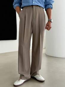 DAZY Pantalones de traje casuales de unicolor para hombre, otoño