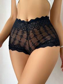 Lace Sexy Daily Underwear Lingerie - Black - View 5