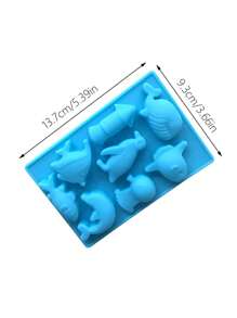 8 Even Beautiful Multi-Shape Dolphin  Small Fish Silicone Chocolate Mold Silicone Ice Lattice Mold 1pc - Blue - View 6