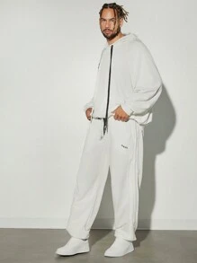 Hauture Men's Casual Versatile Simple Drawstring Waist Joggers Pants - White - View 4