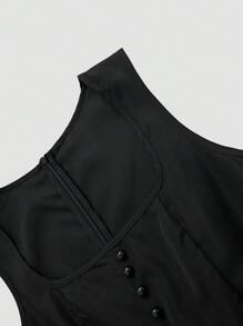 Fairmaia Women's Traditional German Color Block Patchwork Dress With Openwork Embroidery Top Set With Apron, 3pcs Dirndl Sets, For Oktoberfest - Black - View 4