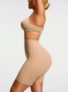 SHAPORA Shaping High-Waisted Mid Thigh Shapewear Short Bottom Body Shaper Butt Lifter-Tummy Waist Thigh Control - Apricot - View 4