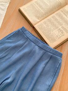 SHEIN LMoss Kids LMoss 女婴冬季刺绣彼得潘领时尚服装 2 件套