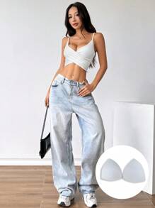 Chiquease Camiseta de tirantes casual, elegante y sexy para mujer, con diseño antideslizante - Blanco - Ver 5