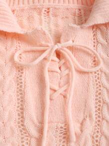 Sweetra Women's Drawstring Long Sleeve Casual Simple Sweet Solid Color Sweater Knit Pullover Fall Winter Outfit