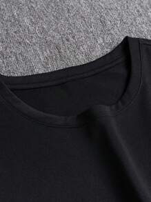2pcs Summer New Design Finger Heart Print T-Shirt And Shorts Set For Women Casual Black - Black - View 5