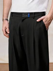 Manfinity Hypemode Pantalones rectos informales de un solo color con bolsillos para hombre