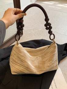 Borsa a tracolla a forma di nuvola, borsa a forma di raviolo di design alla moda, caratterizzata da tessuto in velluto