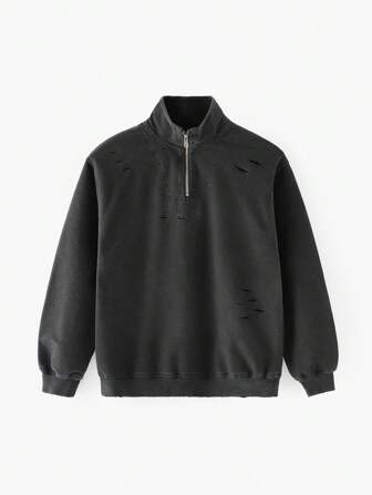 Vintage gewassen noodlijdende denim top voor tienerjongens