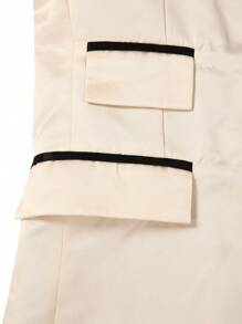 Manfinity Mode Men's Colorblock Double Breasted Long Sleeve Suit Jacket And Pocket Trousers Set - Champagne - View 4