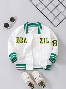 Baby Girl Winter Warm Fashionable Jacquard Pattern Sports Jacket, Bomber Jacket Baby Girl - Multicolor - View 1