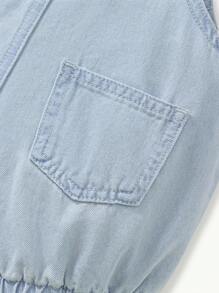 Infant/Toddler Girls' Casual Butterfly Pattern Bib Pants - Blue - View 3