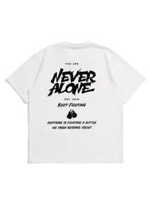 Men's Summer Slogan Print Round Neck Short Sleeve Casual T-Shirt