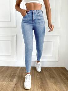 EURMUSE Women's Casual Skinny Jeans - Medium Wash - View 3