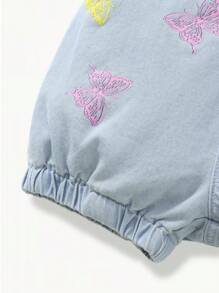 Infant/Toddler Girls' Casual Butterfly Pattern Bib Pants - Blue - View 6