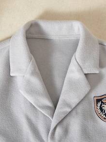 Tween Boy Elegant Gentleman Style Overcoat Suit, Suitable For Occasions - Grey - View 4